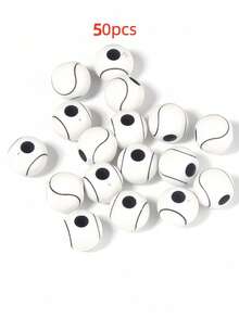 50pcs World Cup Sports Series Football, Rugby, Basketball, Volleyball Acrylic Shoe Decoration Beads - Multicolor - View 13