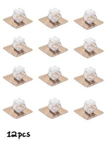 12/4/2/1pc White Wall-Mounted Strong Adhesive Hook Clip, Mop Broom Clip For Storage, Suitable For Bathroom And Kitchen Organization, Bag, Organizer, Storage, Kitchen, Cleaning Tool Storage, Cleaning Tool Clip & Hook - White - View 12