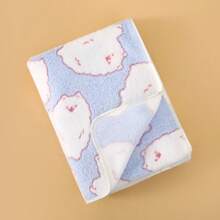Yue Ye 1pc Cartoon Print Coral Fleece Fabric, Soft & Skin-Friendly, Absorbent, Multipurpose - Can Be Used As Towel, Wrap, Blanket For Home, Bathroom, Outdoor - Available In Multiple Colors - View 10