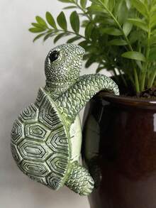 Resin Sculpture Of Sea Turtle, Suitable For Garden, Yard Or Pot Hanging Decor, Room Decoration, Handicraft, Resin Statue, Vase Decor, Garden And Tabletop, Bookshelf - B - View 3