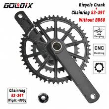 GOLDIX 50-34T/52-36T/53-39T 公路自行车曲柄组，超轻 22/20 速曲柄组，兼容 SRAM 105 7020 8020 传动系统 - 黑色 - 查看 11