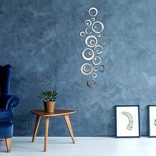 24pcs Acrylic Round Mirror Wall Stickers For Living Room, Bedroom, Office, Home Decoration - Circular - View 10