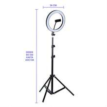 Lincky 10-Inch LED Ring Light With Tripod. Portable, Black Frame. Ring Light For Selfies. Features Power Control, Warm/Cool Light Settings, And Adjustable Light Intensity Levels. - View 3