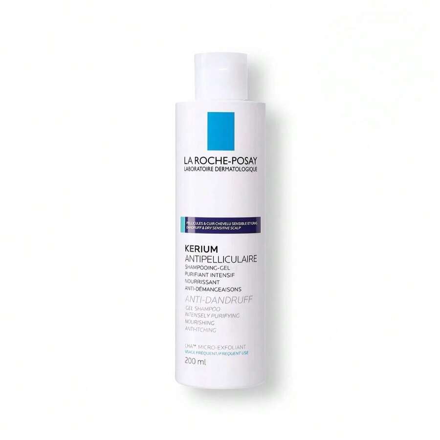 La Roche Posay Kerium Anticaspa Grasa 200ml Shampoo Cuero Cabelludo Sensible Control Sebo Anti Caspa Reduce Picor Zinc LHA Limpieza Profunda Uso Diario - Olive - Ver 1