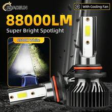 2 bóng đèn pha LED H11 H7 H4 H1 H3 H13 9005/HB3 9006/HB4 9004 9007 9012, ánh sáng trắng lạnh 6500K, độ sáng 88000LM, bóng đèn LED chiếu sáng toàn dải dùng thay thế cho đèn pha và đèn sương mù ô tô. - F2 - Xem 16