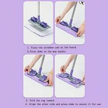 1 Set Extra Large Stainless Steel Flat Mop, Includes Stainless Steel Flat Mop And Bucket Set With 2 Reusable Pads - Multi-Surface Wet And Dry Mop For Living Room, Bedroom, Kitchen And Floor Cleaning - No Electricity Required - Multicolor - View 8