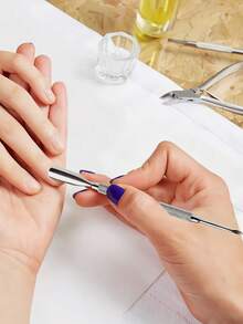 Bộ 4 dụng cụ đẩy biểu bì hai mặt, dụng cụ loại bỏ biểu bì hai đầu bằng thép không gỉ, bộ dụng cụ làm móng tay móng chân chuyên nghiệp cho móng giả tại nhà và salon. - bạc - Xem 6