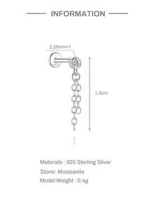 1 đôi bông tai đinh tán hình ngôi sao bằng bạc sterling 925 đính đá Moissanite 0.1 carat, mạ vàng 18K, đáy phẳng, thích hợp đeo hàng ngày, dự đám cưới, tiệc tùng, lễ đính hôn, kỷ niệm, ngày Valentine và các dịp khác. - Bạc - Xem 19
