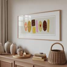 1pc Colorful Cookies Frameless Panoramic Kitchen Decor Canvas Poster Print, Food Themed Wall Art Suitable For Living Room, Bedroom, Dorm - Colorful Cookies - View 4