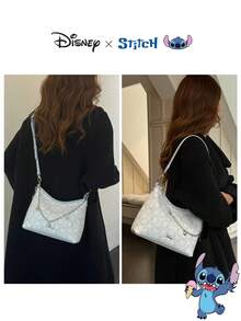 Disney 秋冬新款 Stitch Wandering 包，时尚百搭女士印花单肩斜挎包 - 彩色 - 查看 13