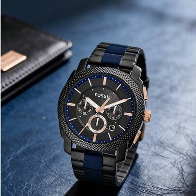  Fossil Men's Quartz Stainless Steel Three-Hand Watch, Stainless Steel Case/Scratch-Resistant Glass FS5164/FS4552