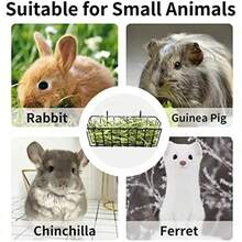 Metal Rabbit Feeder Basket With Hay Rack, Grid Design - Elevated Hay Rack For Small Pets, Durable Cage With Leak-Proof Design For Easy Cleaning, Pet Feeding Station | Cylindrical Wire Frame | Sturdy And Durable Structure, Rabbit Feeder - View 6