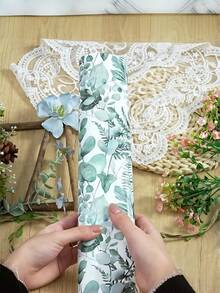 1 Cuộn - Giấy gói quà cưới in họa tiết lá xanh màu nước - 43cm x 300cm (17in x 9.84ft) - Lý tưởng cho đám cưới, tiệc cô dâu và kỷ niệm ngày cưới - A - Xem 8