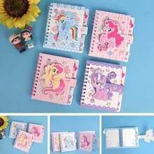 2pcs Creative Hook And Loop Spiral Notebook, Cartoon Cute Pony Decor A7 Coil Notebook, Back To School High-Quality Pocket Notebook For Students, Cartoon Cute Pony Classified Spiral Notebook (Random Delivery) - Multicolor - View 5