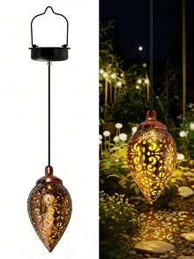 2/1pc Solar Water Droplet Spotlight. Waterproof. Ironwork With Decorative Patterns. Can Be Hung By Hooks. Suitable For Use In Garden Yards, Villa Tree Decorations, And Other Festive Decoration Scenarios. - Water Droplet Lamp - View 7