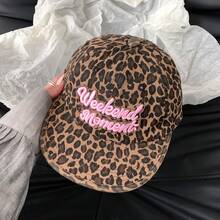 1顶复古美式豹纹渔夫帽，时尚小檐帽，女士款，春夏款 - 豹紋 - 查看 10