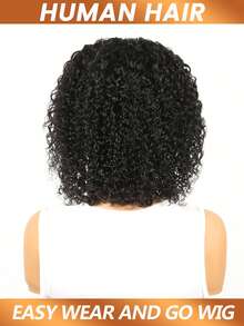 Tóc giả xoăn bồng bềnh không cần keo dán, có băng đô điều chỉnh được, kiểu tóc bob, mềm mại, dày dặn, dễ sử dụng hàng ngày, độ dày 200% (Màu đen tự nhiên) - Natural Black - Xem 6