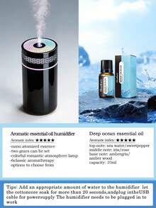 250ml Black/White Car Humidifier: Auto Shut-Off, Dual Air Purification, USB Interface, Mini Ultrasonic Essential Oil Diffuser, 7-Color LED Light, 6 Fragrance + Essential Oil Set, Multi-Pack. Suitable For Car/Office/Bathroom/Pet/Bedside/Hotel. - A - View 26
