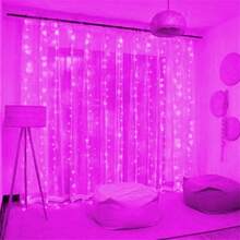 600/300/200/100 LEDs Fairy Waterfall Curtain Lights, 8 Modes, Indoor Wall Hanging Fairy Lights, Suitable For Christmas, Halloween, Valentine's Day, Thanksgiving, Wedding, Birthday, Party, Bedroom, Living Room Decor - Battery Box Curtain Light - View 16