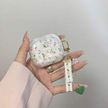 1个夏季贝壳图案绿叶粉花耳机套，带吊坠，兼容三星Galaxy无线耳机 - 翠花 - 查看 6