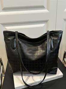 Large Capacity Fashionable Versatile Women's Shoulder Bag, New Tote Bag, Excellent Design, Suitable For School, Work And Shopping (No Pendant) - Black - View 7