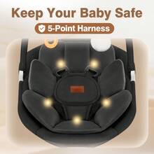 Portable Electric Baby Swing Remote Control, 5 Speeds Bluetooth Infant Bouncer (Black) - US A Type Plug(110-127V) - View 8