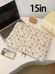 Bolsa para laptop estilo estudante, com estampa fofa de cachorro, ideal para laptops de 11", 13" e 15". Compacta e portátil, pode ser usada como pasta para documentos, capa protetora ou bolsa para transportar o laptop. Perfeita para meninas, adolescentes, meninos e estudantes universitários. Também compatível com tablets de 9 a 15 polegadas, como Air, 4, 5, Pro, 11, Mini, 5 e 6. Design resistente a impactos. - Multicolorido - Ver 9