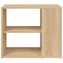 vidaXL Side Table, Sideboard, Chest Of Drawers, Side Shelf, Cabinet, Multi-Purpose Cabinet, Freestanding Shelf, Light Oak, Khaki, 60x30x50cm, Engineered Wood - 橡木淺卡其 - 查看 5