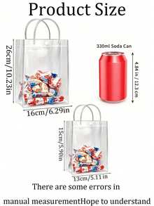 10/15个透明塑料礼品袋（带提手），适用于生日派对、婚礼、性别揭晓派对、毕业季和返校季的礼品袋、零食糖果袋、礼品盒和礼品袋 - 彩色 - 查看 5