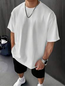 Big And Tall Men, Plus Size Breathable Quick Dry Heavyweight T Shirt, Casual Daily Office Gym Vacation Essential Comfort Fit, Independence Day Active Top,   For Men - 混合色 - 查看 1