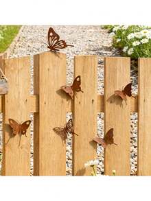 Vintage Rustic Iron Butterfly Decor Set - Distressed Metal Wall Art Suitable For Indoor Holiday Home Decoration - Multicolor - View 5