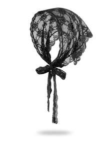 1件装女士波西米亚风花卉蕾丝头巾，甜美系带三角头巾，适合日常佩戴、度假拍照、海滩装扮等夏季场合。 - 彩色 - 查看 9