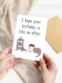 4 piezas Tarjetas de cumpleaños adorables con diseños de animales y comida con juegos de palabras, diseños lindos e hilarantes para mejores amigos, en blanco en el interior - Ver 4