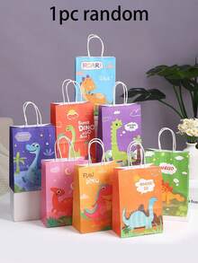 16/8pcs Cartoon Dinosaur Theme Gift Bags, Reusable Shopping Totes, Foldable Packaging Bags With Sturdy Handles, Printed With Clear Dinosaur Patterns, 8 Different Dinosaur Styles, Suitable For Weddings, Birthday Parties, Corporate Meetings, Outdoor Events, Retail Shopping, Candy And Gift Decorations - View 11