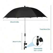 Strolly Sunshade Umbrella, UPF50+ UV Protection, Flexible Arm, Clip-On Handle, Suitable For Strollers And Multiple Occasions - Multicolor - View 6