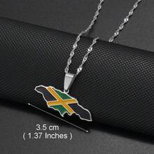 1pc Colorful National Flag Pattern Necklace, Nigeria, Ghana, Jamaica, Guyana Map, Stainless Steel Enamel Material, National Jewelry - Multicolor - View 19