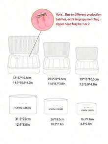 SGIAWETA-6pcs Travel Clothing Storage Bags School Supplies Room Decor Bedroom Decor Dorm Essentials School Student Teacher Travel Storage Bag Set With Lingerie Bag Waterproof Dustproof With Zipper Luggage Back To School Nylon Men And Women Student Travel Essentials Back To School Supplies-Birthdaygift - Xanh hải quân - Xem 4