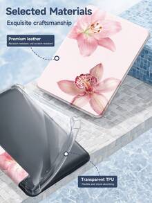 Ayotu 粉色芙蓉花保护套，兼容 iPad Air 4/5 10.9 英寸、7/8/9 代 10.2 英寸、11 (A16) 2025 (11 英寸)，内置 Apple Pencil 插槽，兼容三星 Galaxy Tab A9 11 英寸、Tab A9 8.7 英寸，可爱风格，适合返校季和情人节。 - 彩色 - 查看 11