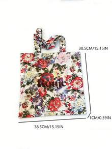 Korean/Japanese Ins-Style Niche Floral Canvas Shoulder Bag, Large Capacity Versatile Commute/Outing/Daily Use Tote Bag For Women/Students - Multicolor - View 6