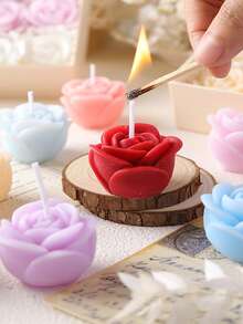 Hộp 9 nến thơm hình hoa hồng, thích hợp trang trí nhà cửa, tiệc tùng, bàn ăn, quà tặng ngày lễ, bữa tối, tiệc chiêu đãi, thư giãn/thiền định, tạo không gian ấm cúng, quà tặng cho phụ nữ, quà lưu niệm. - Nhiều màu - Xem 9
