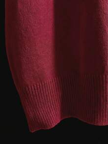 Men's Casual Versatile Solid Color Short Sleeve Knit Top, Suitable For Daily Wear And Commuting - Redwood - View 5