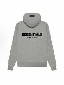 Essentials Hoodie 'Dark Oatmeal' Loose Drop Shoulder Cotton Autumn Winter Hooded Sweatshirt, Vintage Flocking Craftsmanship Combined With Modern Breathable Technology, Warm Cotton Flocking, Loose Urban Functional Wear, High-End Cotton For Urban Street Style, Loose Silhouette Gender-Neutral Design, Mixed-Color Cotton For Low-Profile, Preferred Choice For Cafes And Hiking. - 深灰色 - 查看 4