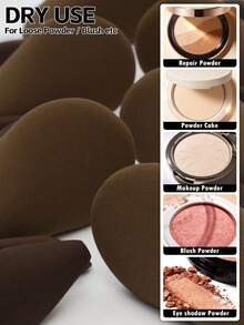 3款不规则形状棕色化妆海绵粉扑，不含乳胶，干湿两用，适用于粉底液和散粉，可选3/6/9/12个装 - 彩色 - 查看 7