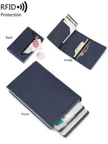 MIYIN Ví đựng thẻ tín dụng RFID, Ví gấp ba siêu mỏng tối giản chất lượng cao chống RFID - Thiết kế mỏng nhẹ và tối giản với ngăn đựng tiền xu có khóa kéo, Ví kim loại nhỏ, Ví đựng đồ cá nhân, Ví từ tính, Ví nam, Quà tặng nam, Ví công sở, Ví du lịch, Hoàn hảo cho công việc, du lịch và các chuyến công tác. - Nhiều màu - Xem 14