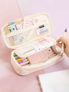 1 buc Macaron Color Patchwork Penar Case, Cutie de papetărie, Geantă de depozitare, Potrivit pentru studenți de masculin/feminin Rechizite pentru înapoi la școală, Cadouri pentru studenți, Rechizite de învățare, Papetărie, Penar Case, Rucsac - Multicolor - Vizualizare 10