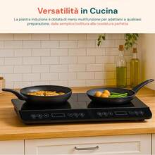Avilia Piastra Doppia a Induzione 3500W con Comandi Touch e Timer 4 Ore LED Touch - Spina tipo C UE (220-240 V) - Visualizzare 7