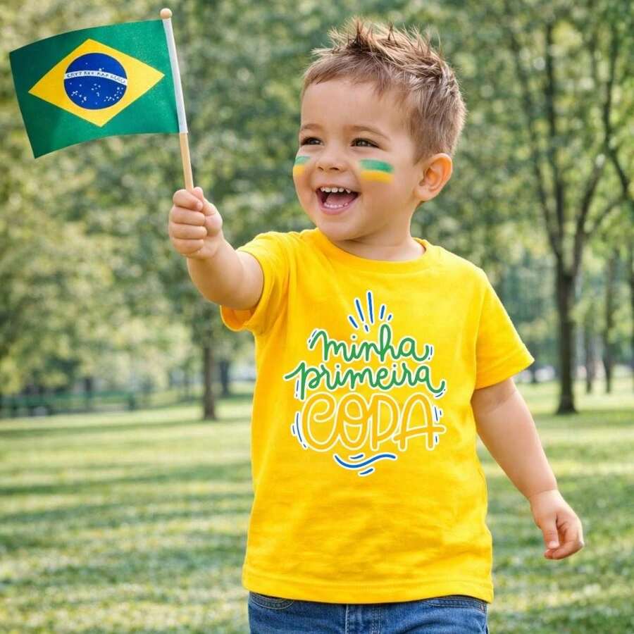 Kids' T-Shirt, Team Supporters, World Cup Brazil - CBR01 - My First World Cup - 黃色 - 查看 1