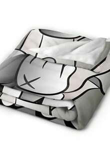 Kawss Kawaii Kaw Blanket Luxury Anime Flannel Blanket - Ultra Soft Cartoon Print, The Perfect Gift For Any Occasion, Christmas, Birthday, For Home, Camping & Travel Use - 黑色 - 查看 6