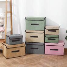 High Quality Foldable Fabric Storage Box With Lid, Clothes, Underwear, Socks Organizer For Closet - Grey - View 2