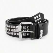 1pc Punk Rivet Stylish Rock Heavy Metal Dark Style Belt - Black - View 2